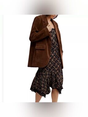 We the Free Faux Suede Jacket.  Sz M. Oversized   Brown. NWOT